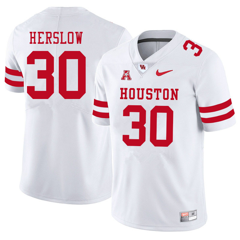 Men #30 Jake Herslow Houston Cougars College Football Jerseys Sale-White - Click Image to Close